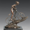 Sport-Statue Mountain Bike Racing Spieler Bronze Skulptur, Nick TPE-790